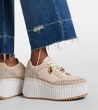 Chloé Nama suede and leather platform sneakers
