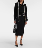 Alessandra Rich Cable-knit cotton midi skirt