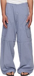 Raimundo Langlois Navy & White Convertible Board Cargo Pants