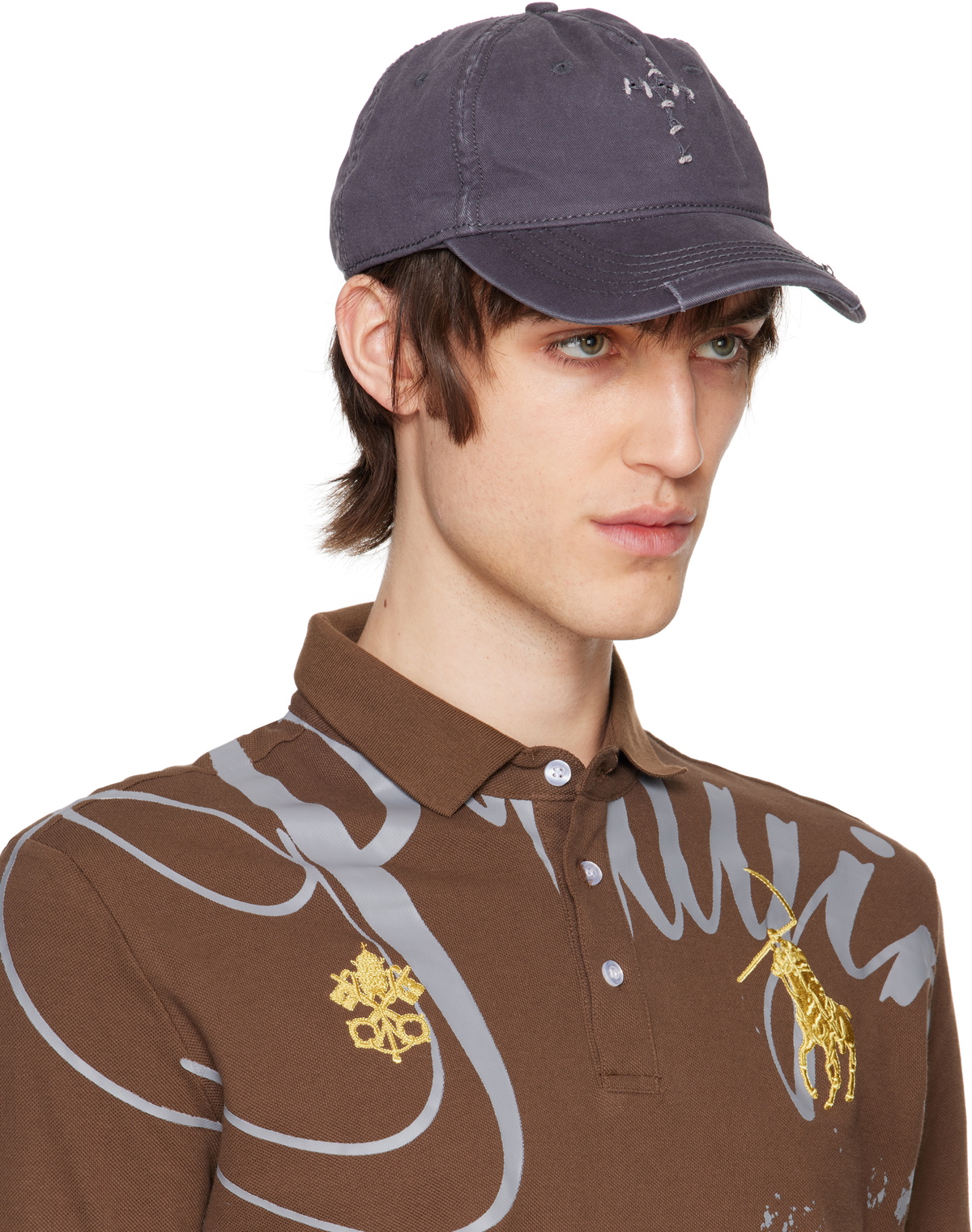 Praying Gray Cross Stitched Cap Praying