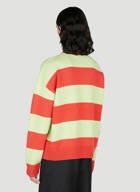 Acne Studios - Face Logo Striped Sweater in Red