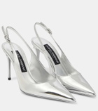 Dolce&Gabbana Lollo mirrored leather slingback pumps