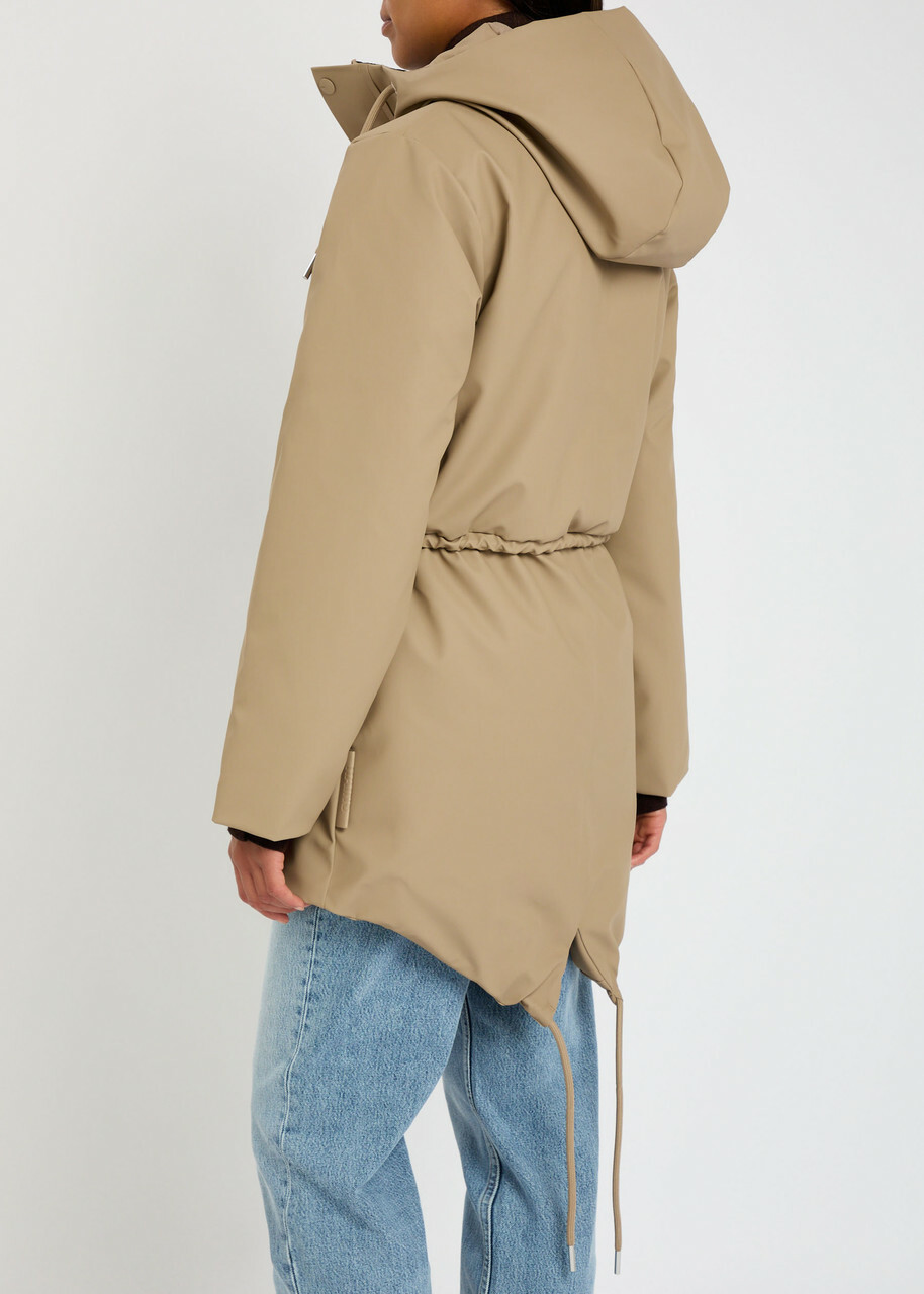 Rains Padded Rubberised Parka Beige
