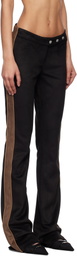 MISBHV Black Moto Faux-Suede Trousers