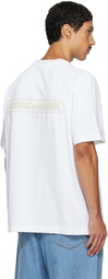 Solid Homme White Solid Back Logo T-shirt