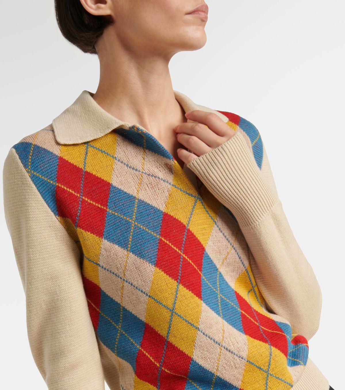 トップス PRADA Argyle Knit Vest Prada Argyle intarsia wool polo sweater Prada