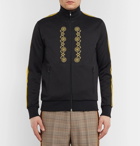 Stella McCartney - Webbing-Trimmed Embroidered Tech-Jersey Track Jacket - Black