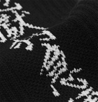 Flagstuff - Ribbed Intarsia Stretch-Knit Socks - Black