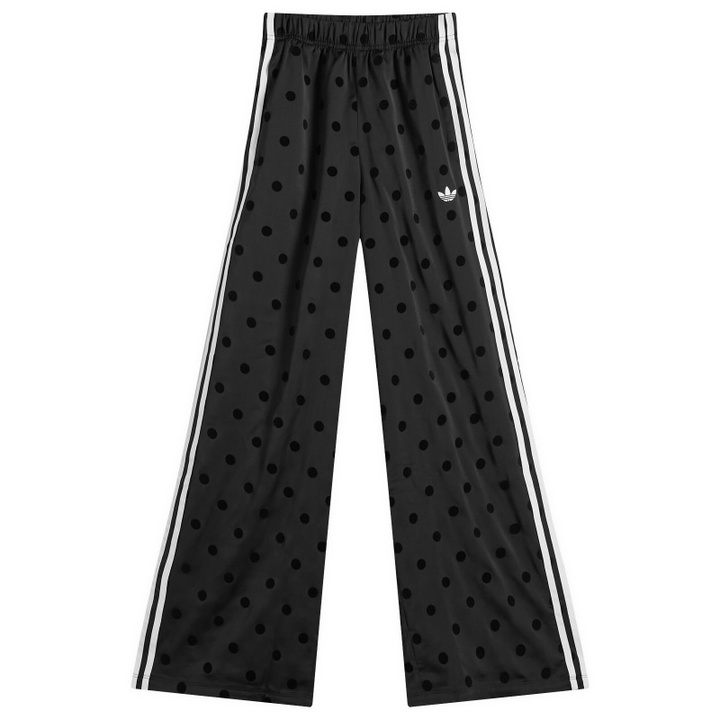 Photo: Adidas Women's Polka Dot Firebird Wide Trackpants in Black