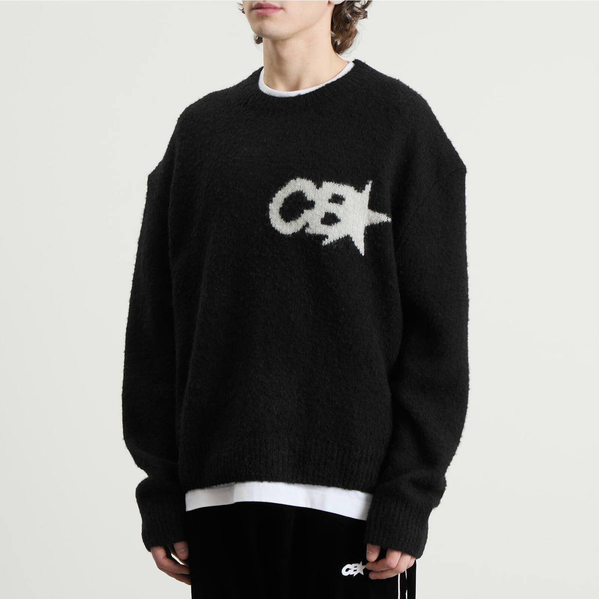 Cole Buxton Men's CB Star Knit Sweater in Black
