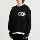 Cole Buxton Men's CB Star Knit Sweater in Black