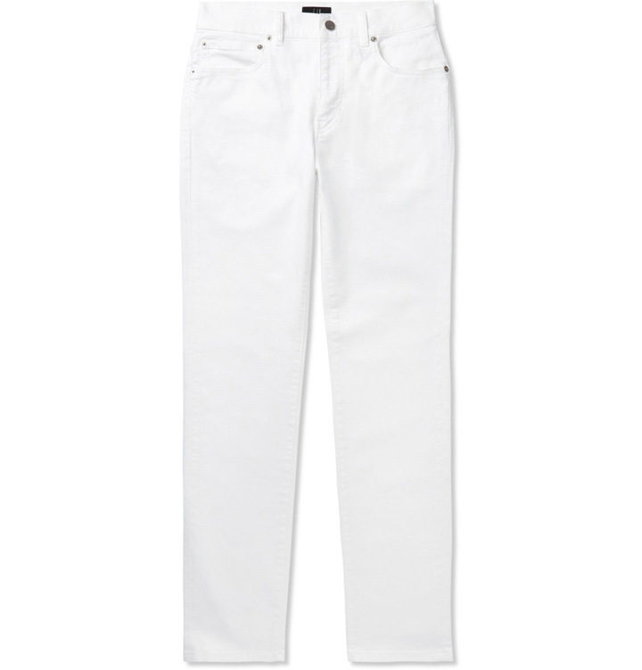 Photo: Dunhill - Slim-Fit Stretch-Denim Jeans - White