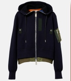 Sacai Paneled cotton-blend zip-up hoodie