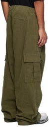 We11done Khaki Pleated Cargo Pants