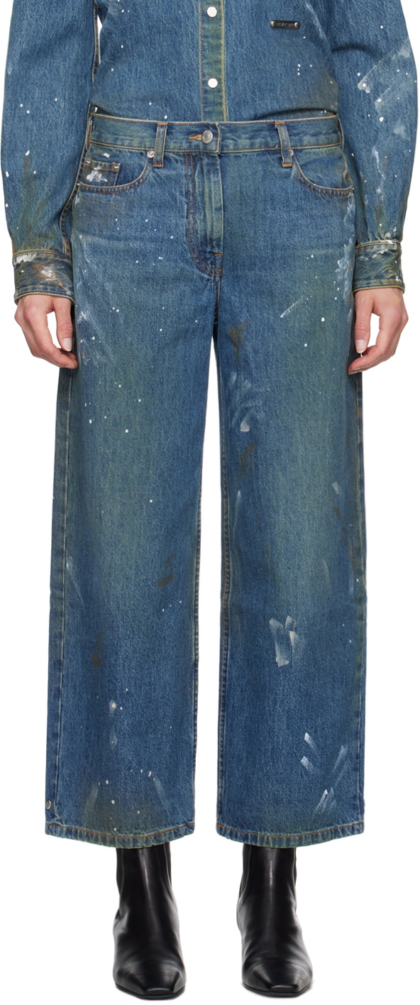 Helmut Lang Indigo Painted Jeans