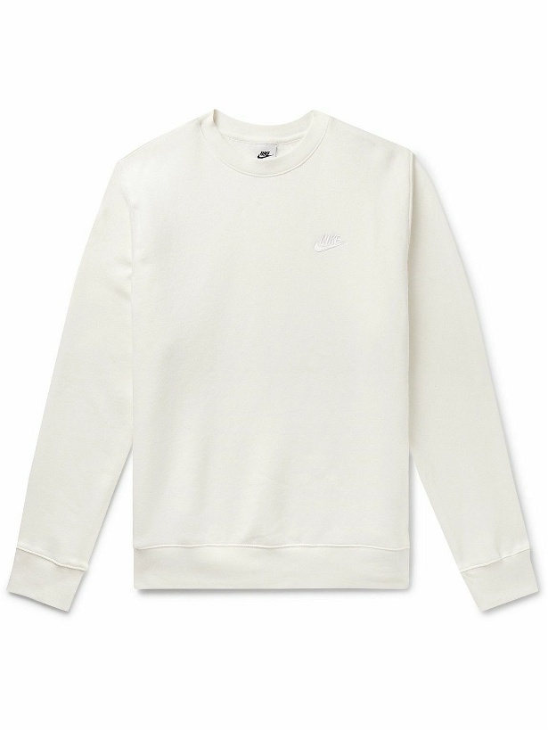 Photo: Nike - Sportswear Club Logo-Embroidered Cotton-Blend Tech Fleece Sweatshirt - White