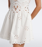 Retrofête Broderie anglaise cotton-blend minidress