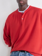 A.PRESSE - Wool Henley Sweater - Red