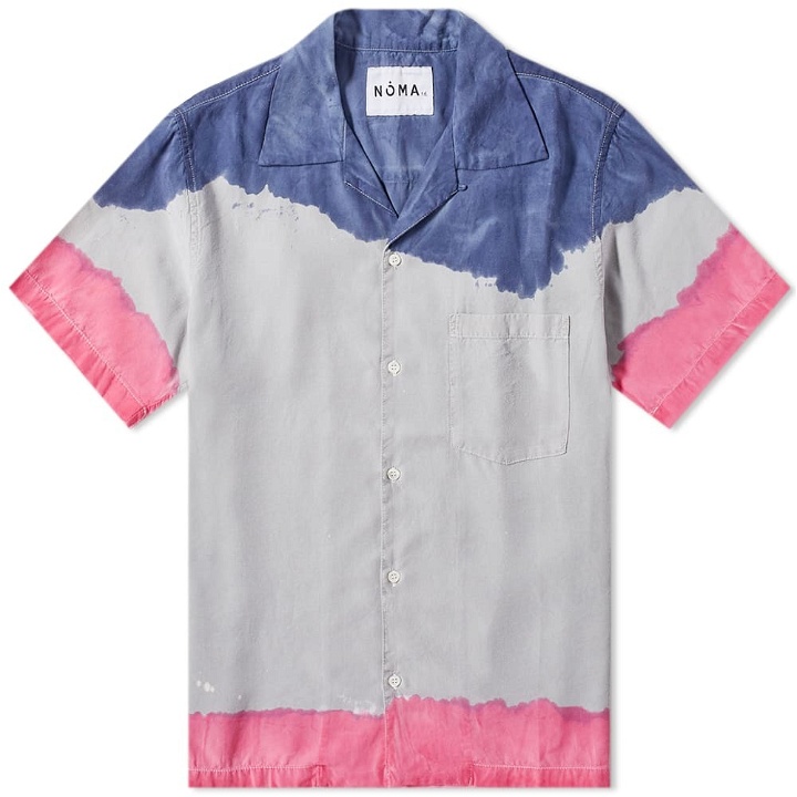 Photo: NOMA t.d. Men's Hand Dyed Vacation Shirt in Grey/Navy/Pink