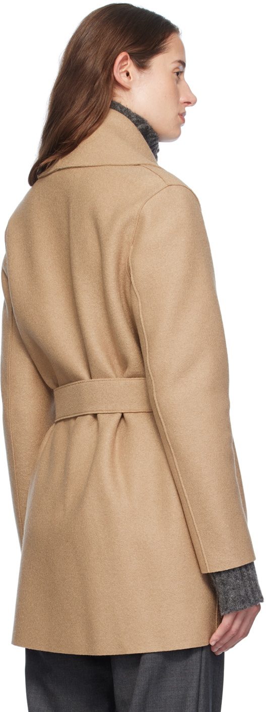 Harris Wharf London Tan Shawl Belted Jacket