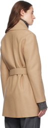 Harris Wharf London Tan Shawl Belted Jacket