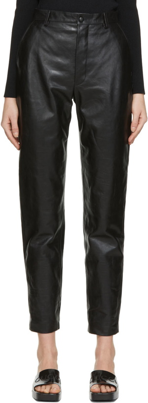 Photo: Gucci Black Shiny Leather Pants