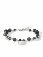 Marant - Jack Silver-Tone and Jasper Beaded Bracelet - Green
