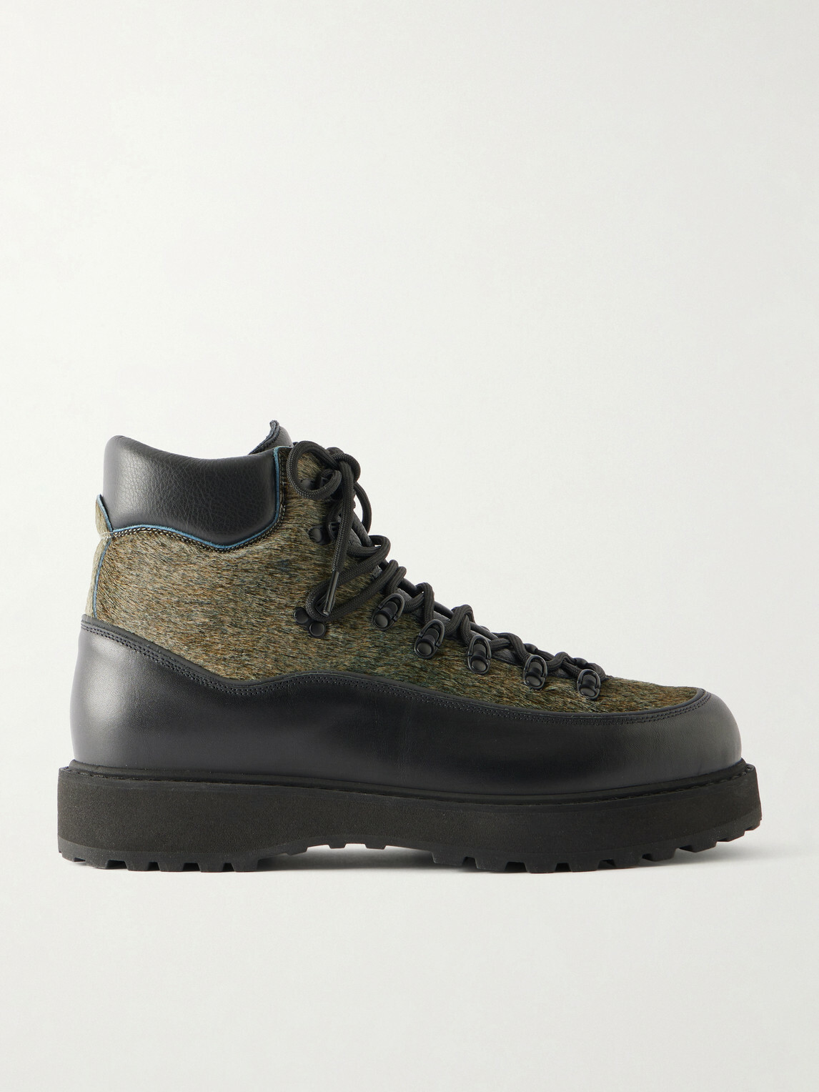 Diemme - Roccia Vet Due Gala Leather-Trimmed Calf Hair Ankle Boots - Green