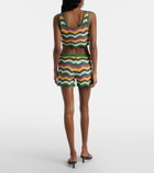 Bananhot Kim striped crochet cotton-blend shorts