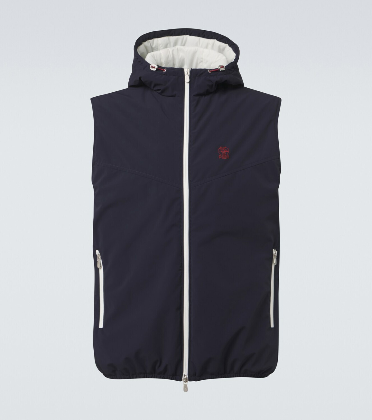 Brunello Cucinelli Logo nylon hooded vest