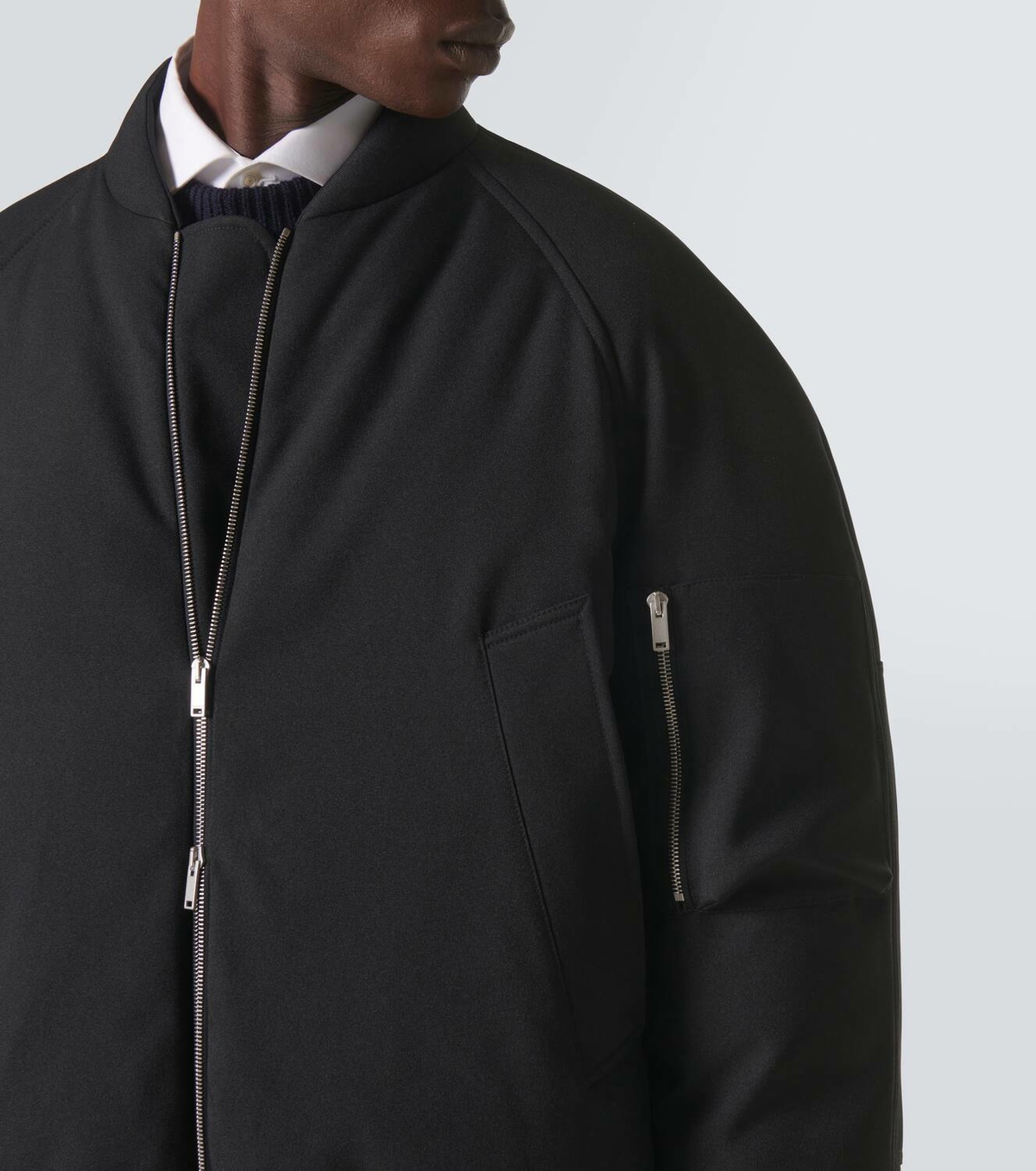 ダウンジャケット・コート JIL SANDER Black Gabardine Oversize Down Jacket Jil Sander Oversized gabardine down jacket Jil Sander