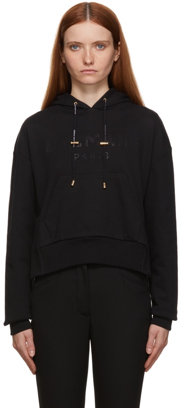 Photo: Balmain Black Strass Hoodie