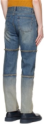 DRAE SSENSE Exclusive Blue Block Paneled Jeans