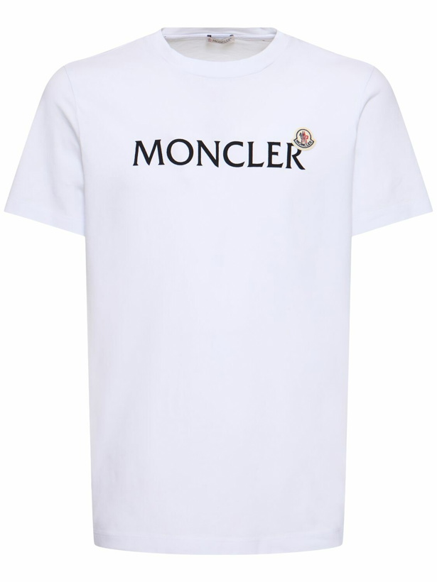 Photo: MONCLER Flocked Logo Cotton T-shirt