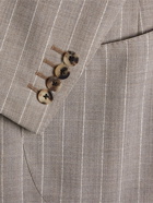 THOM SWEENEY - Unstructured Double-Breasted Pinstriped Wool Blazer - Brown