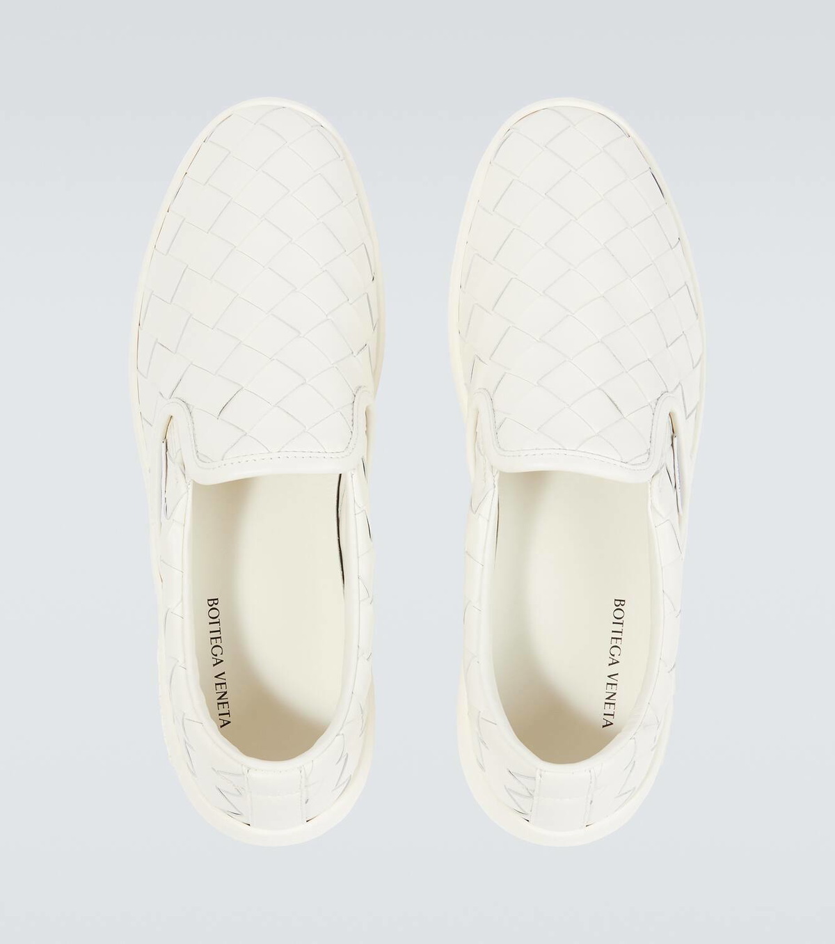 【Bottega Veneta】 Sawyerレザー slip-onスニーカー Sawyer leather slip-on sneakers in black - Bottega Veneta