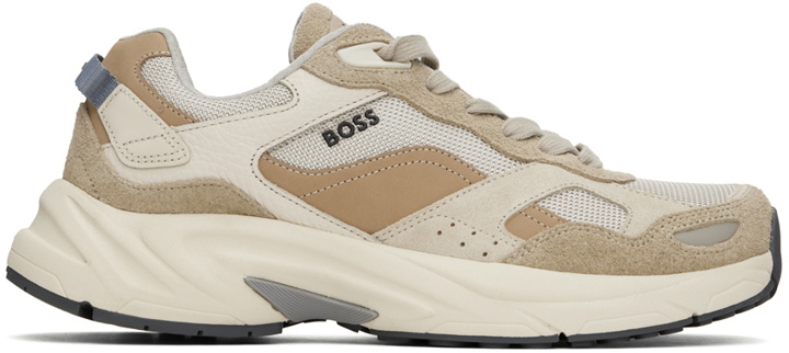 Photo: BOSS Beige Running-Style Sneakers