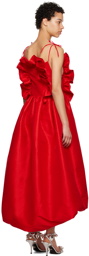 Kika Vargas SSENSE Exclusive Red Ramya Midi Dress