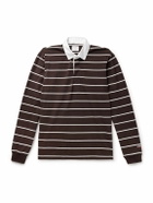 Noah - Rugby Striped Cotton-Jersey Polo Shirt - Brown