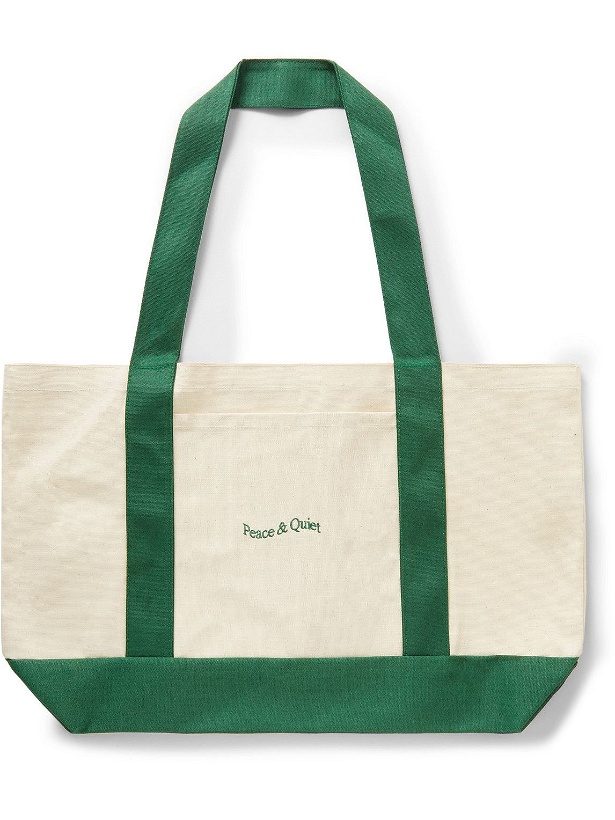 Photo: Museum Of Peace & Quiet - Wordmark Logo-Embroidered Cotton-Canvas Tote