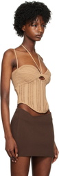 ANDREĀDAMO Beige Cutout Tank Top