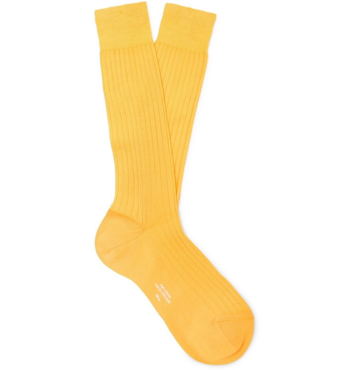 Photo: Charvet - Ribbed Cotton Socks - Yellow