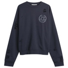 Acne Studios Men's Small Button Sweatshirt in Dark Navy