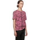 Saint Laurent Pink and Black Used-Look Zebra T-Shirt