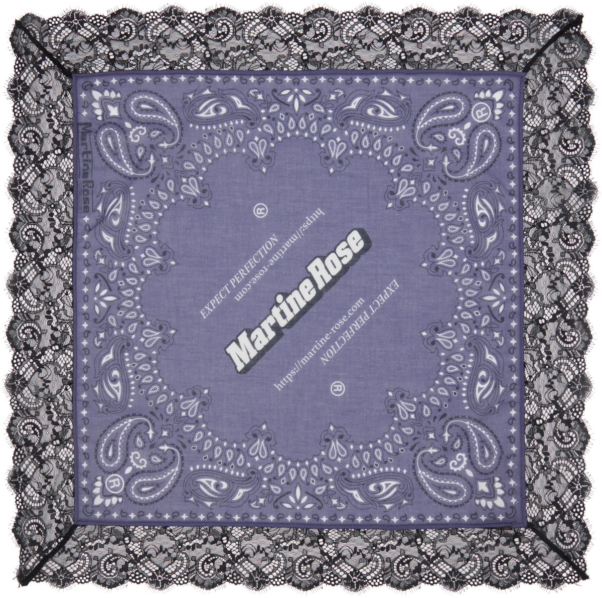Martine Rose SSENSE Exclusive Navy Lace Bandana Martine Rose