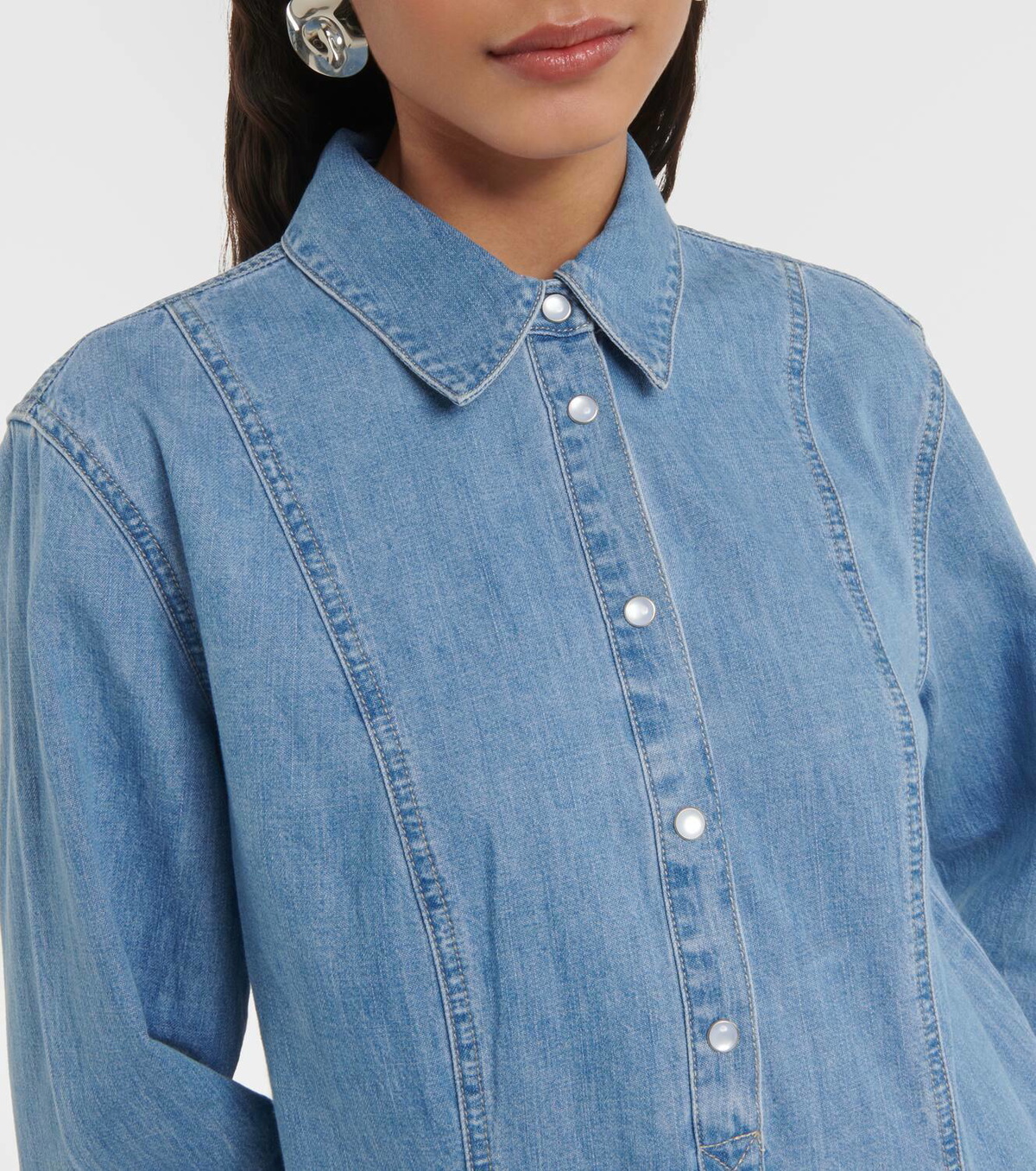 Veronica Beard Chaia puff-sleeve denim minidress Veronica Beard