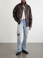 Enfants Riches Déprimés - Prince Phillip’s Childhood Panelled Full-Grain Leather Jacket - Brown
