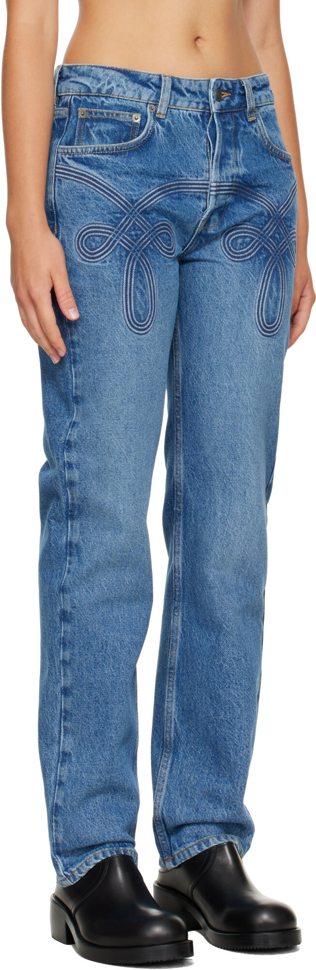 Stefan Cooke Blue Braided Jeans