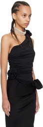 Magda Butrym Black Single-Shoulder Tank Top