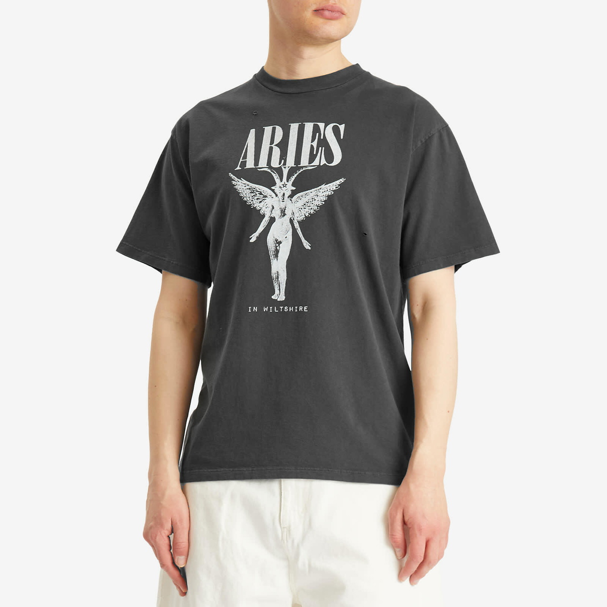 Aries Men's Destroyed Nirvana T-Shirt in Black